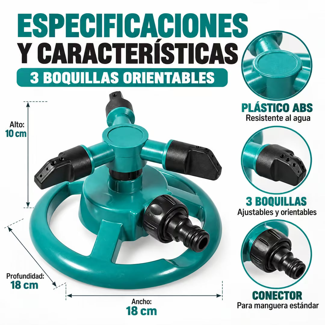 SET 3x Aspersores rotativos orientables con 3 boquillas®