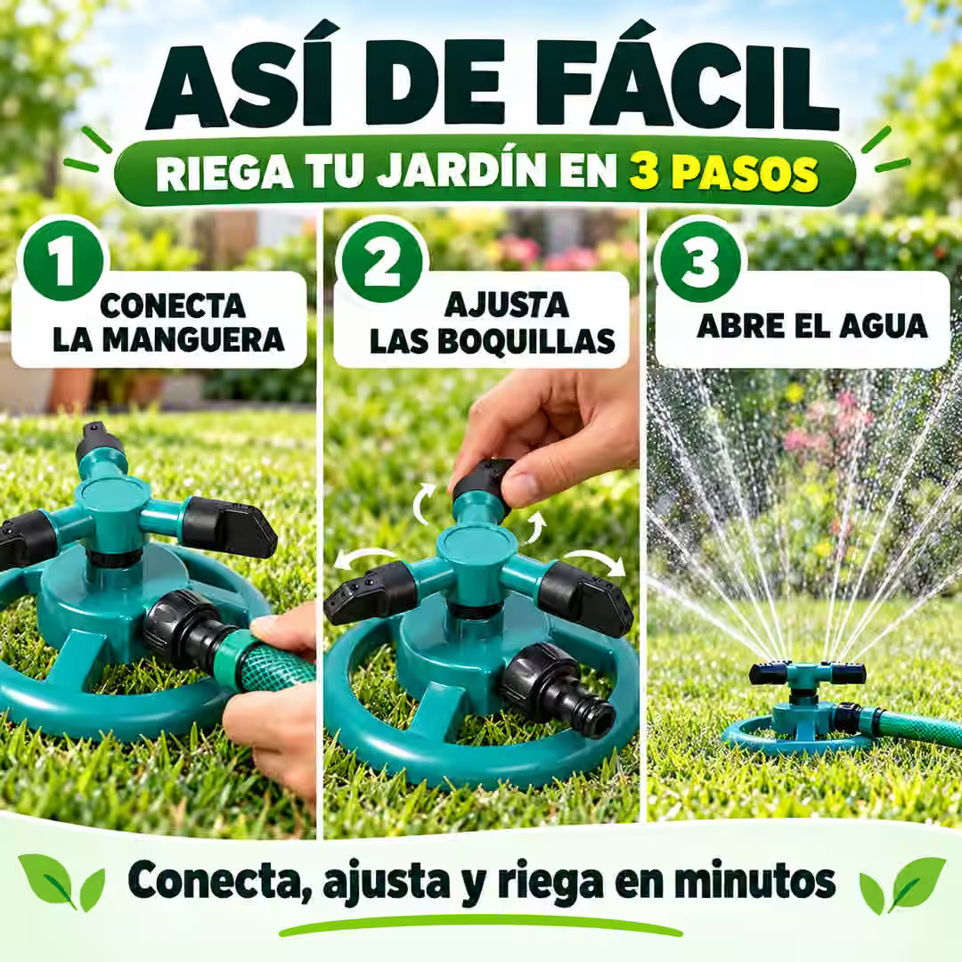 SET 3x Aspersores rotativos orientables con 3 boquillas®