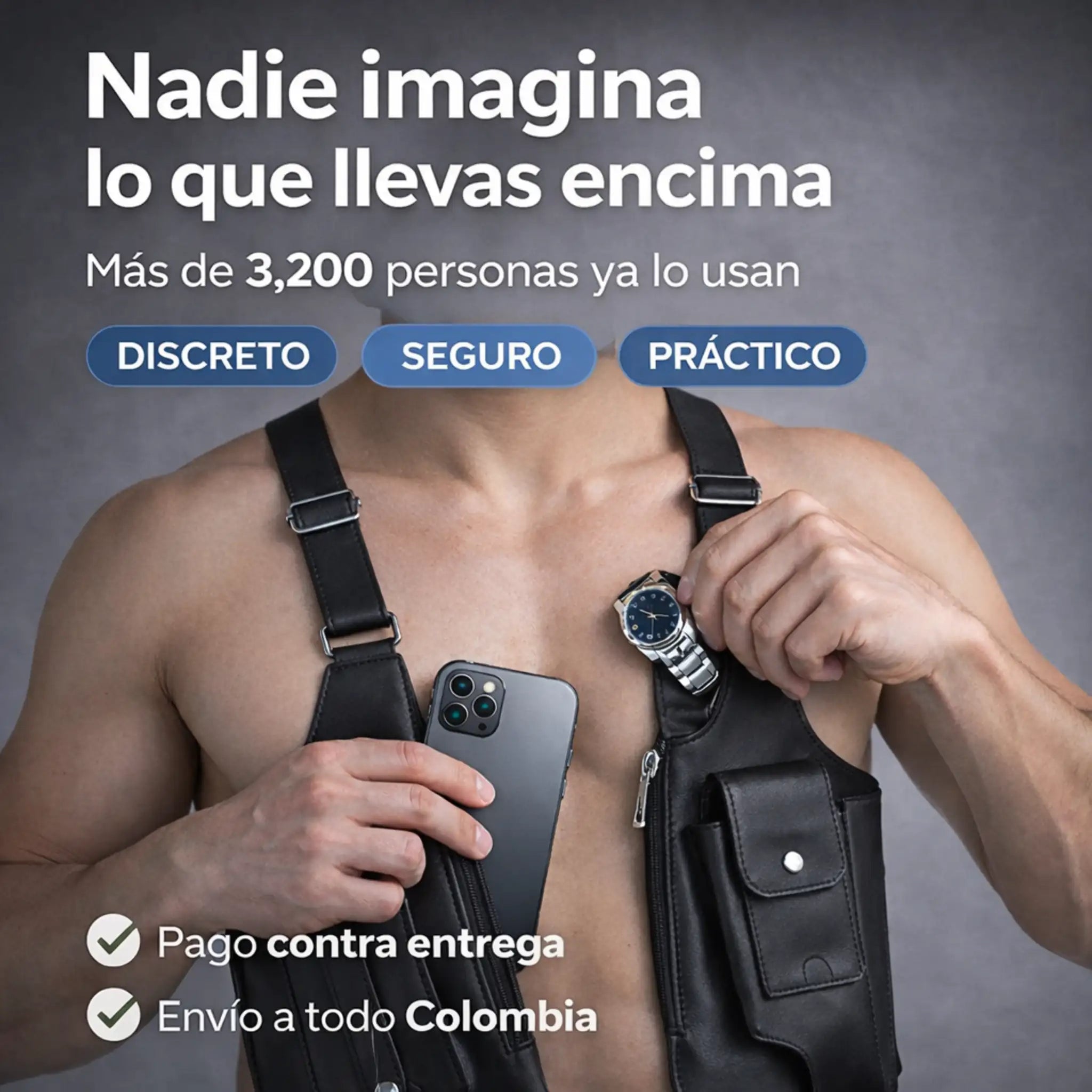 Bolso Antirrobo, en Cuero Italiano