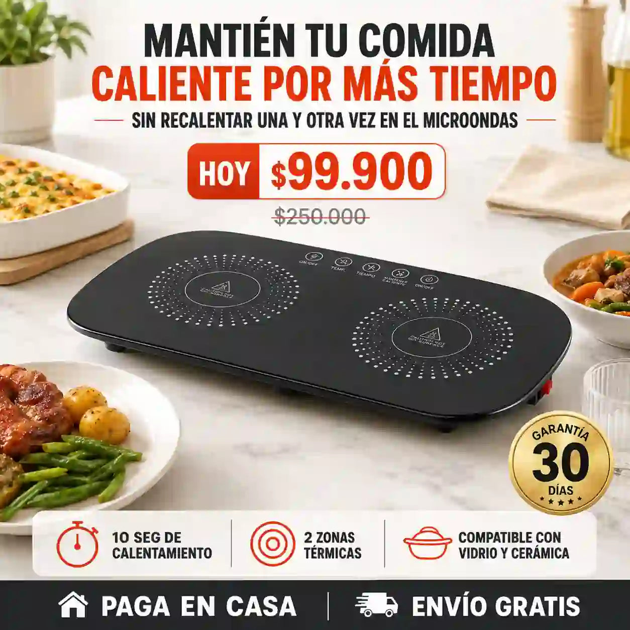 Bandeja Calefactora Para Alimentos