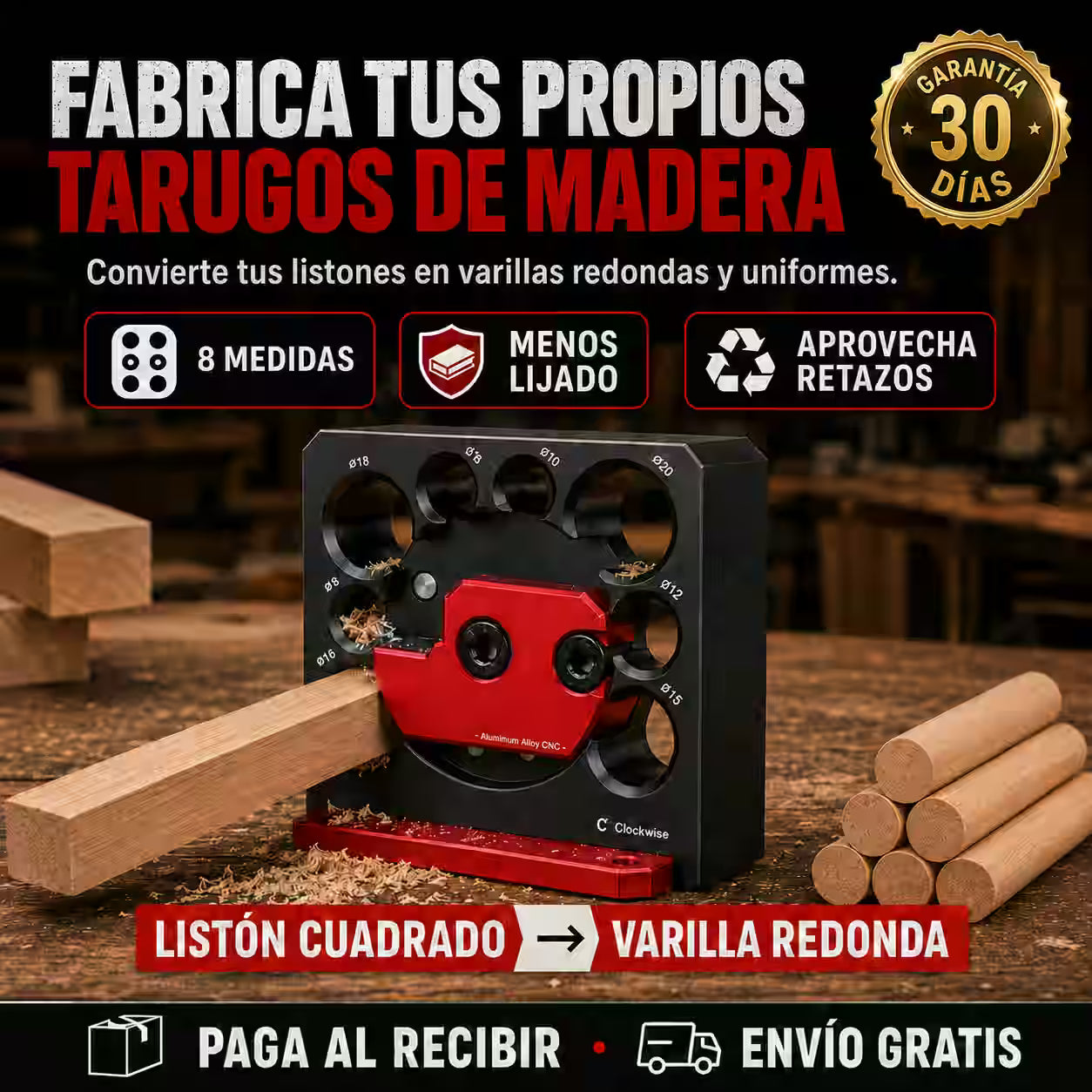 TarugoPro 8X, Fabricador de Tarugos y Varillas de Madera®