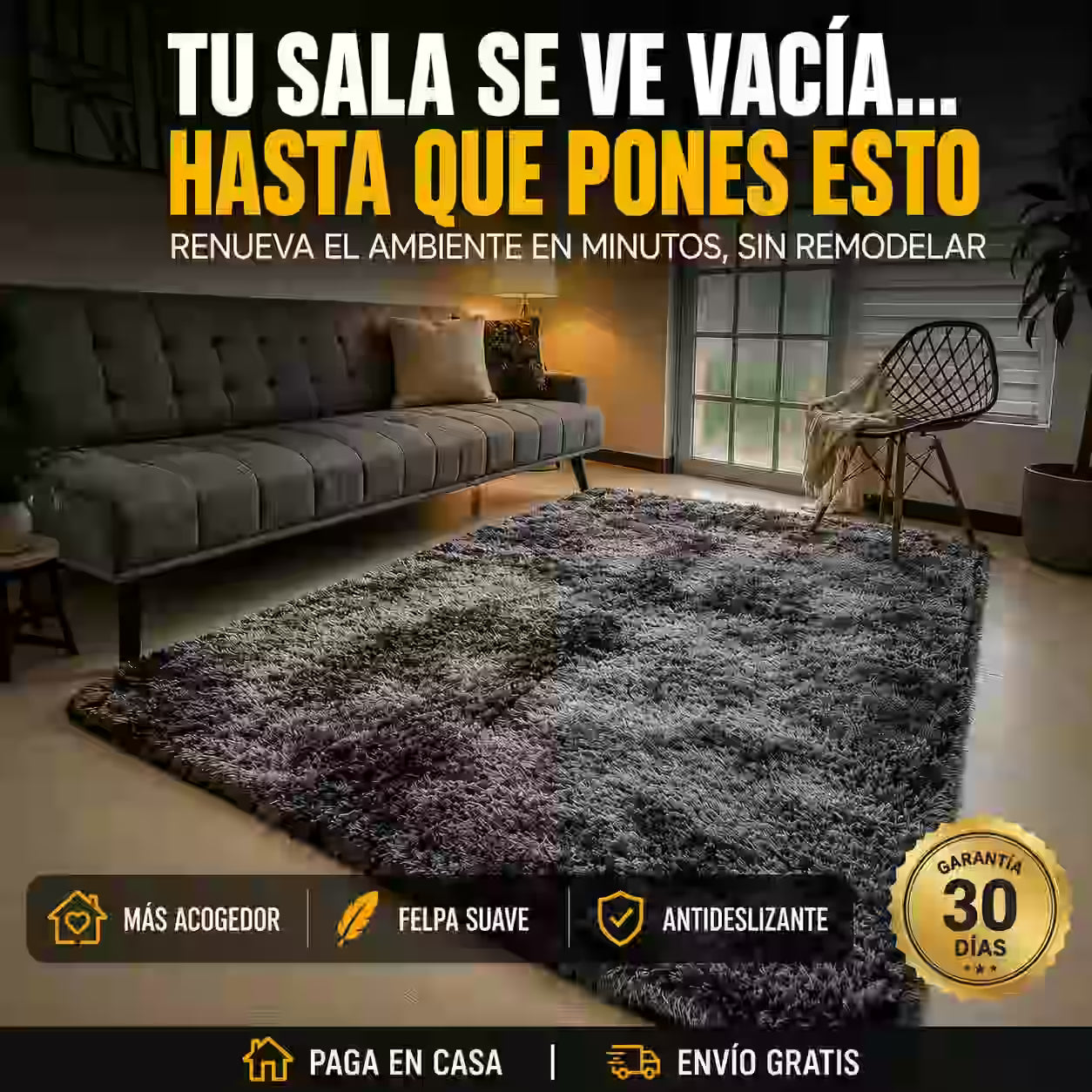 Tapete Alfombra Peluda 150*200 Cm Importada