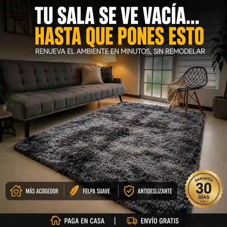 Alfombra peluda antideslizante de 1,50 cm x 2 metros