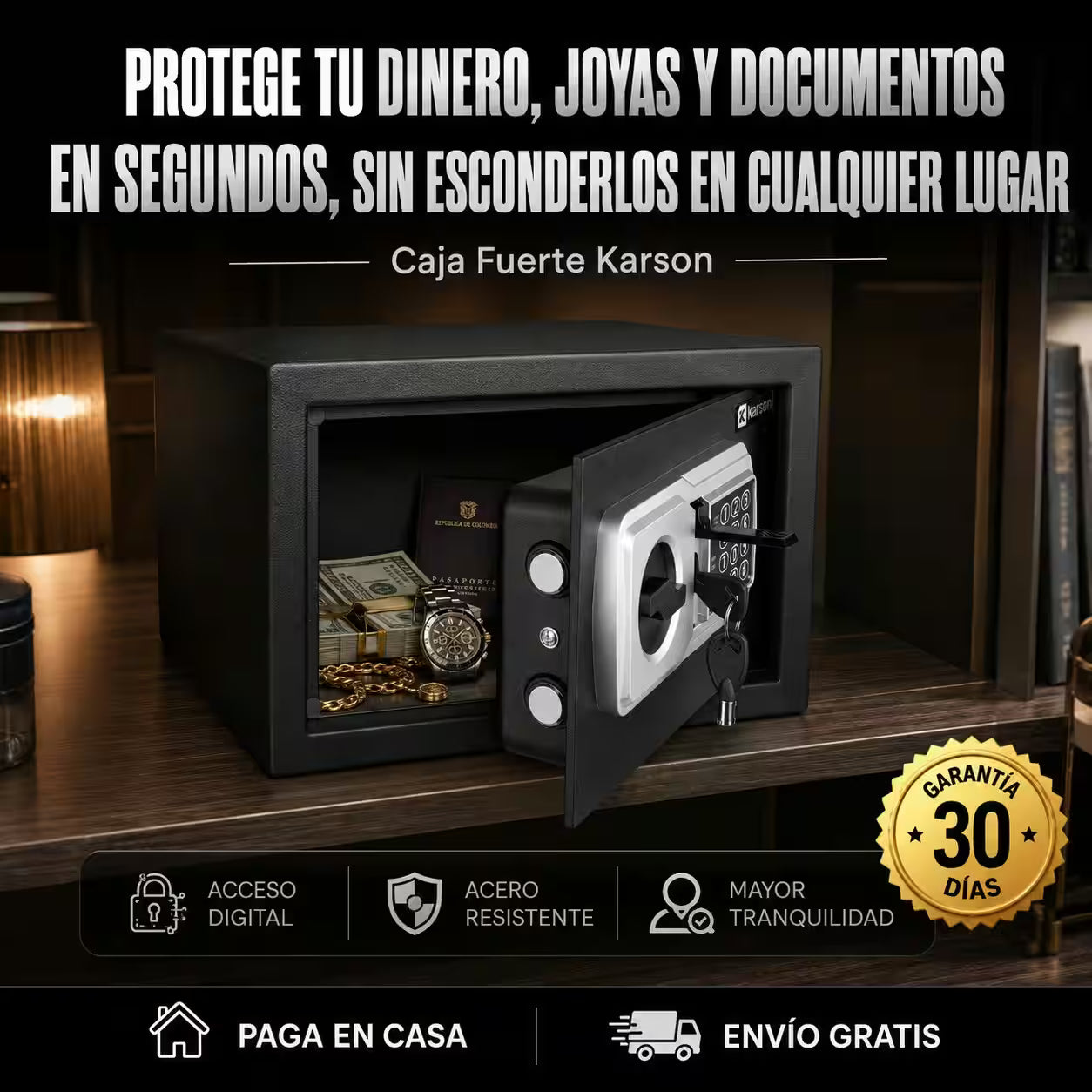FortiBox™ Caja Fuerte Blindada para Hogar y Negocio