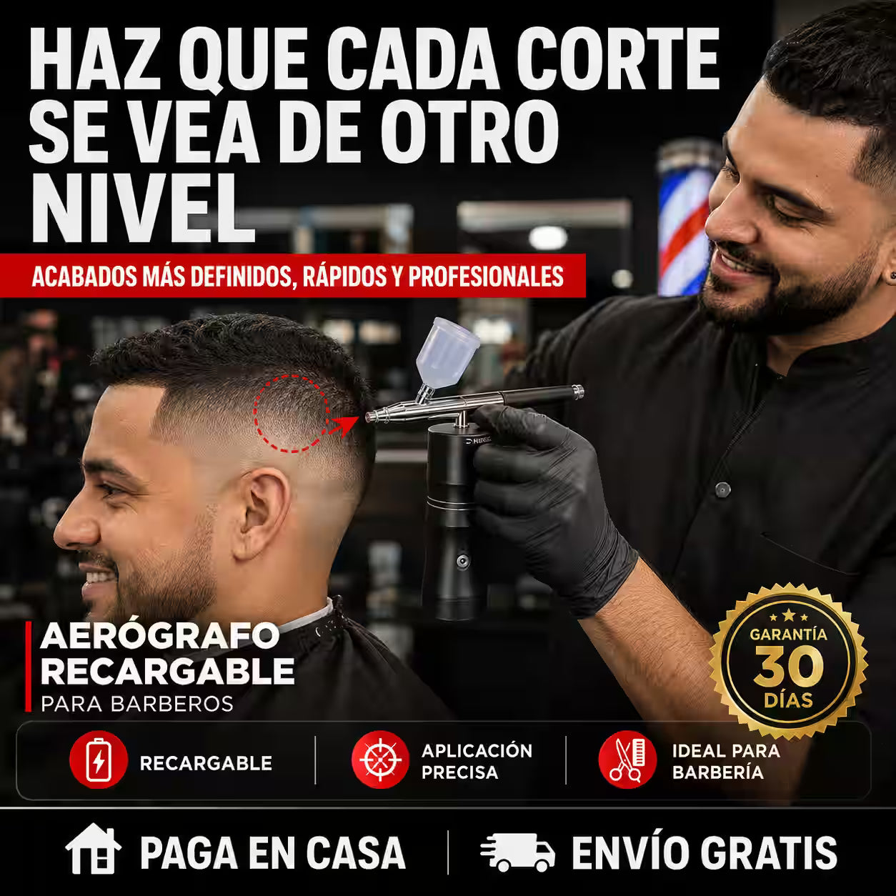 Aerógrafo Recargable para Barberia