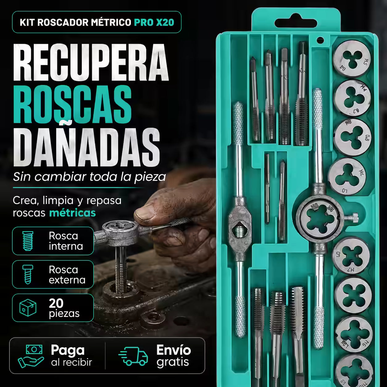Kit De Machuelos y  tarrajas De Acero™