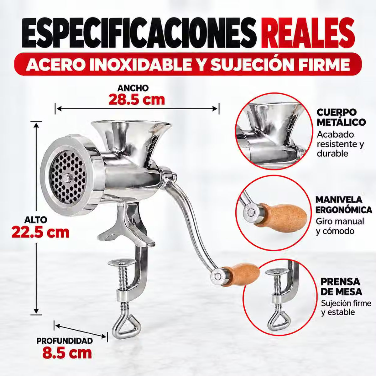 Molino Manual para Moler Carne y verduras en Casa