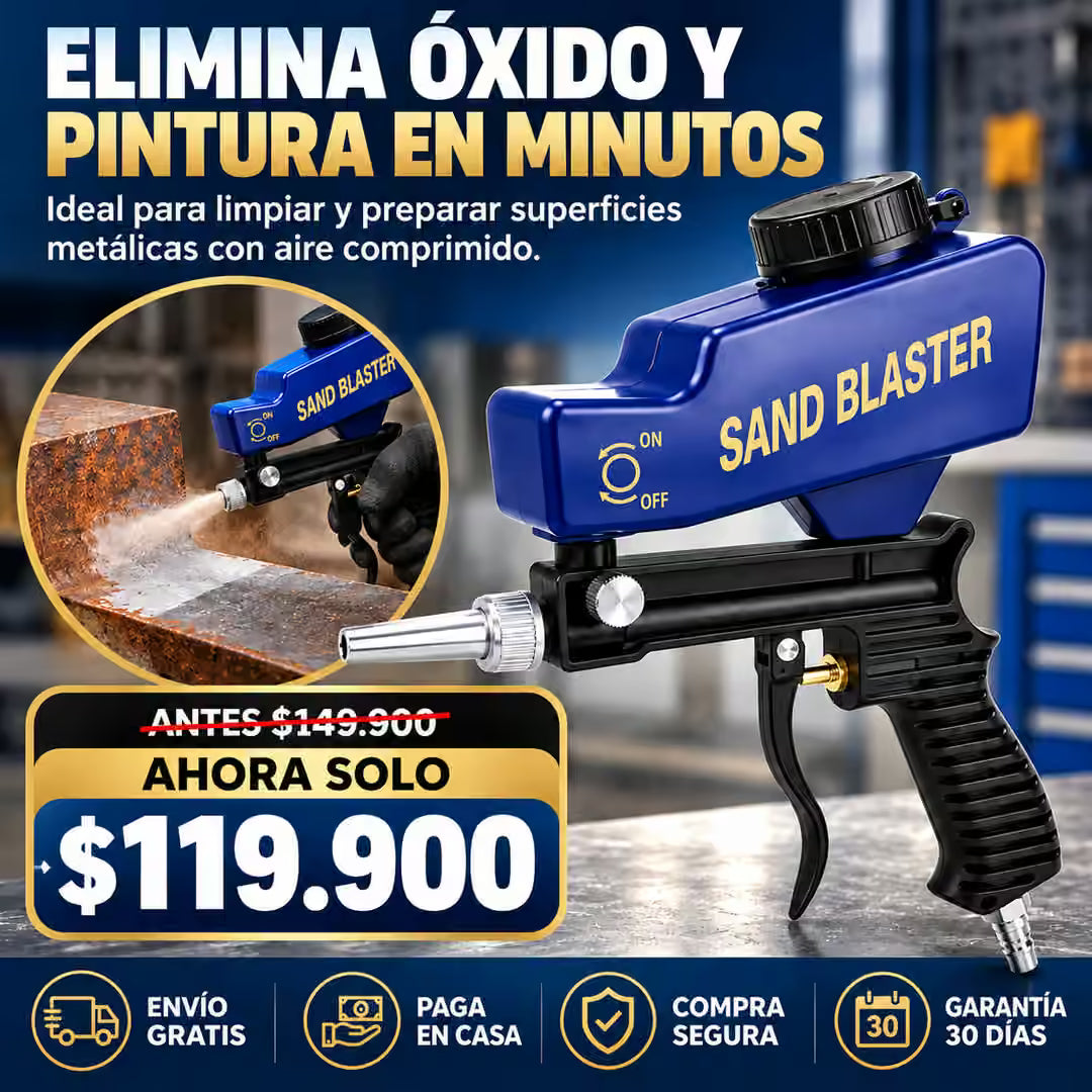 Pistola de Chorro de Arena Neumática para Eliminar el Oxido y pintura sin Esfuerzo ®