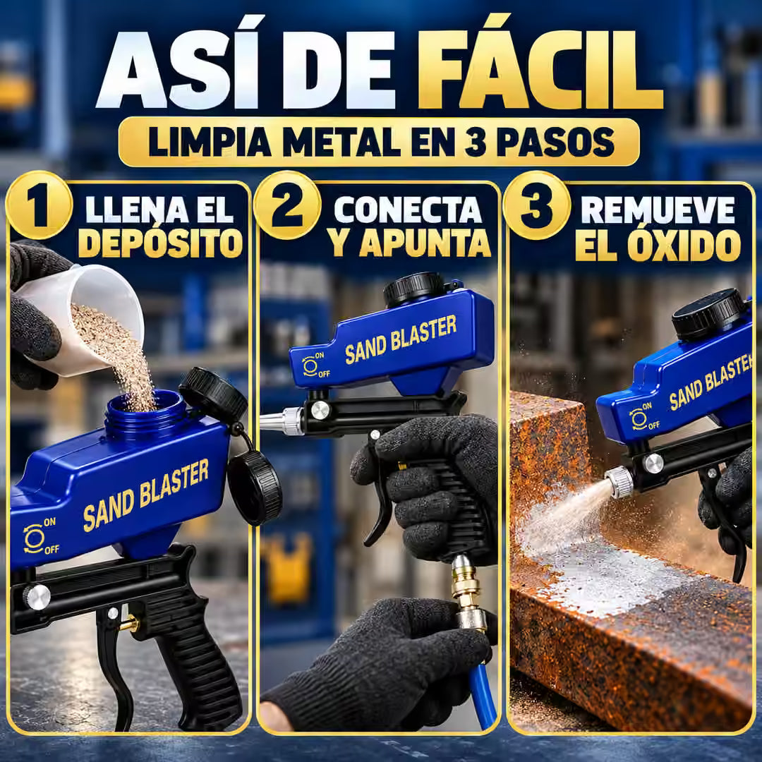 Pistola de Chorro de Arena Neumática para Eliminar el Oxido y pintura sin Esfuerzo ®