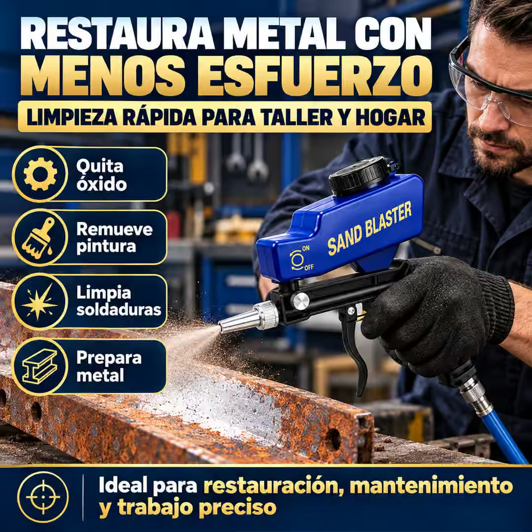 Pistola de Chorro de Arena Neumática para Eliminar el Oxido y pintura sin Esfuerzo ®